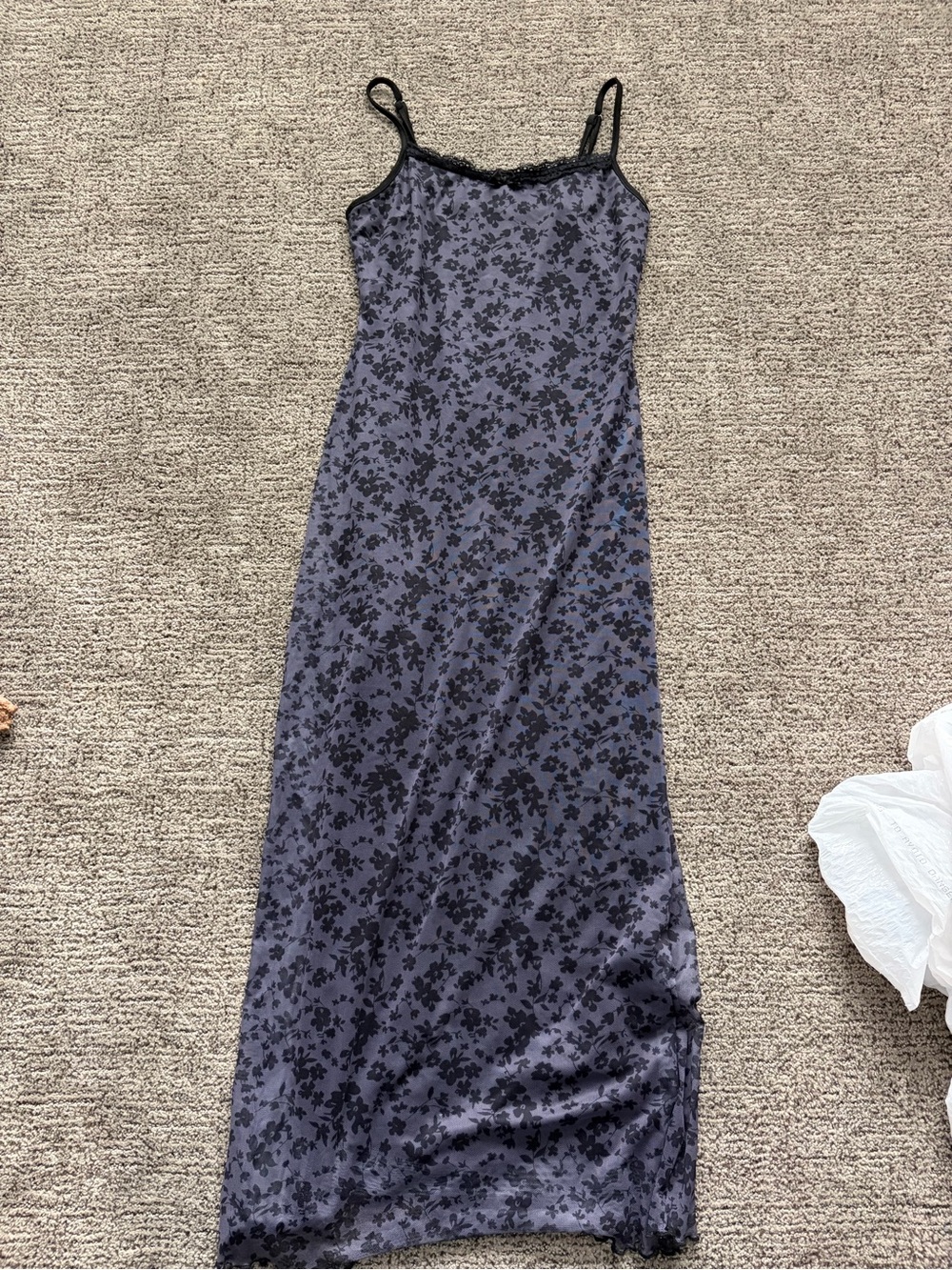 Amazon Black Floral Slip Maxi Dress